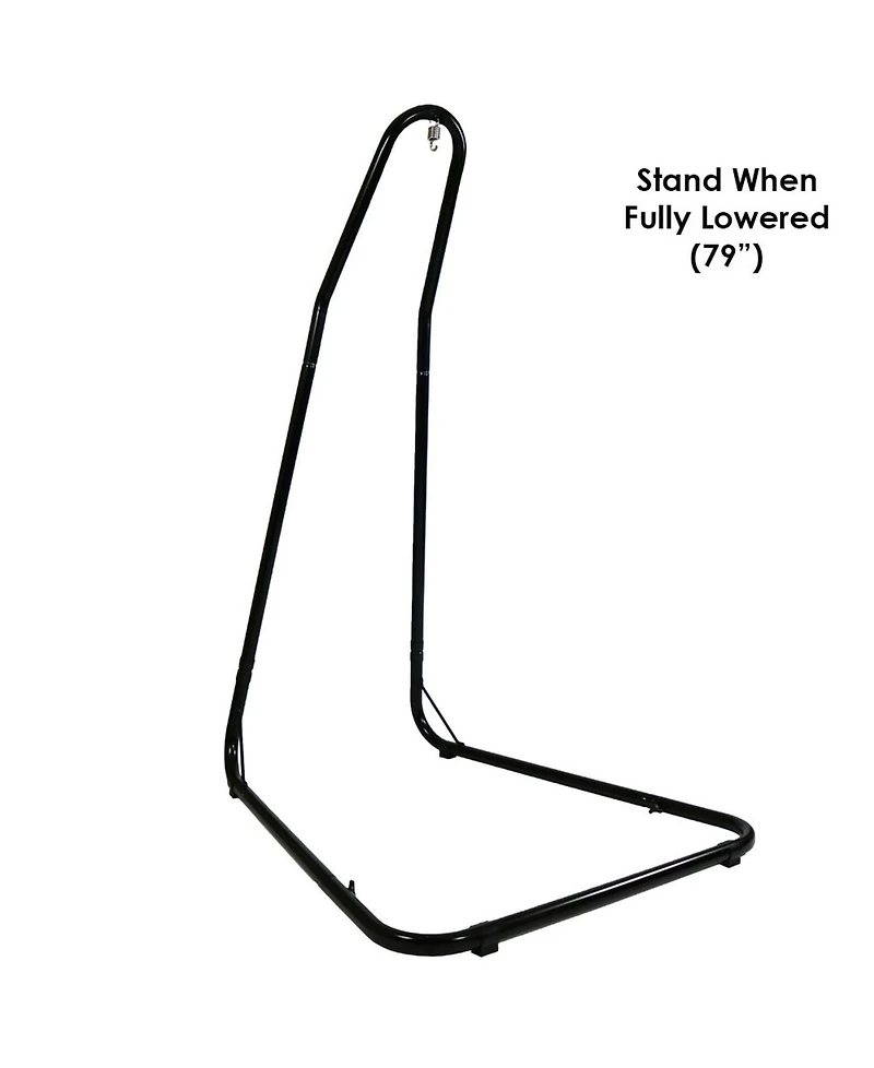 Sunnydaze Decor Caribbean Style Extra Large Hanging Rope Hammock Chair Swing with Stand - 300 lb Weight Capacity