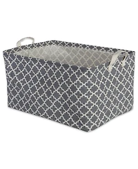 Design Imports Polyethylene Coated Cotton Polyester Laundry Bin Lattice Rectangle Large Set of 2