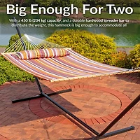 Two-Person Quilted Fabric Hammock with Spreader Bars