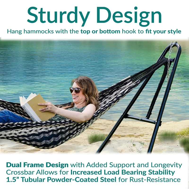 Heavy-Duty Universal Multi-Use Steel Hammock Stand for 9 to 14 Feet Hammocks - 550 lb Weight Capacity