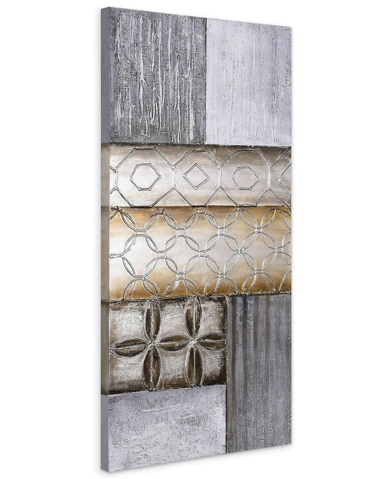 Empire Art Direct Stacked 1 Textured Metallic Hand Painted Wall Art by Martin Edwards, 30" x 60" x 2"