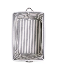 Design Imports Polyethylene Coated Herringbone Woven Cotton Laundry Bin Stripe Rectangle Set of 3