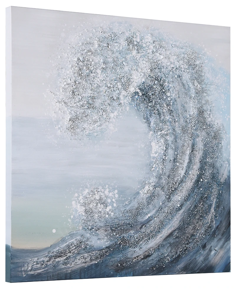 Empire Art Direct Crystal Wave Textured Metallic Hand Painted Wall Art by Martin Edwards, 36" x 36" x 1.5"