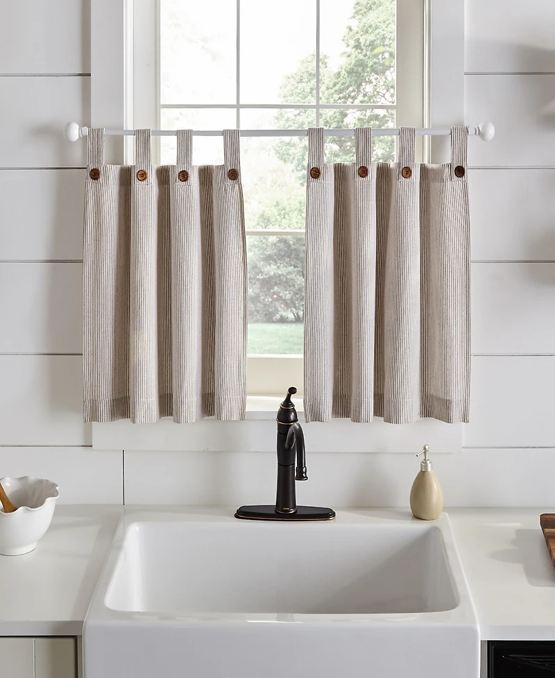 Elrene Home Fashions Tucker Ticking Stripe Window Tier Set