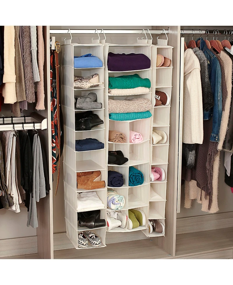 Household Essentials Hanging Shoe Organizer, 10 Pockets and 3 Shelves