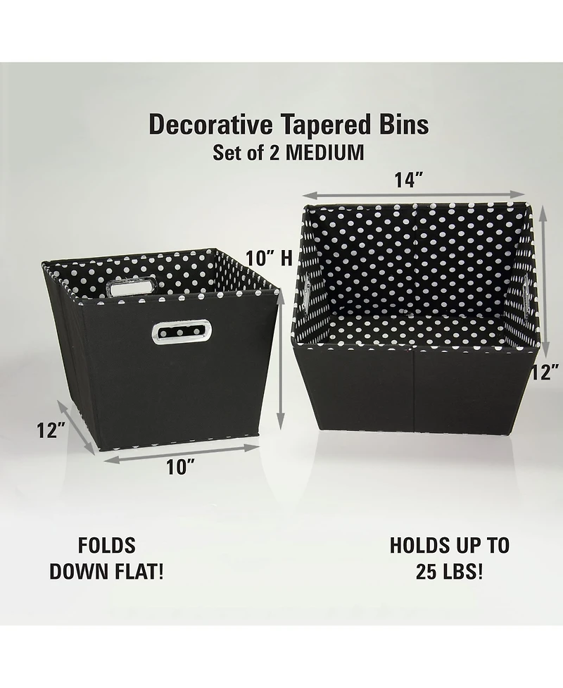 Household Essentials Medium Tapered Bins,Mini Dot