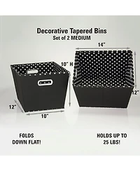 Household Essentials Medium Tapered Bins,Mini Dot