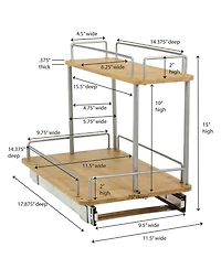 Household Essentials Glidez 2-Tier 11.5" Sliding Cabinet Organizer
