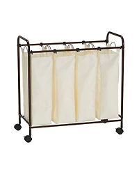 Household Essentials Rolling Laundry Sorter, 4 Bag Laundry Sorter Cart