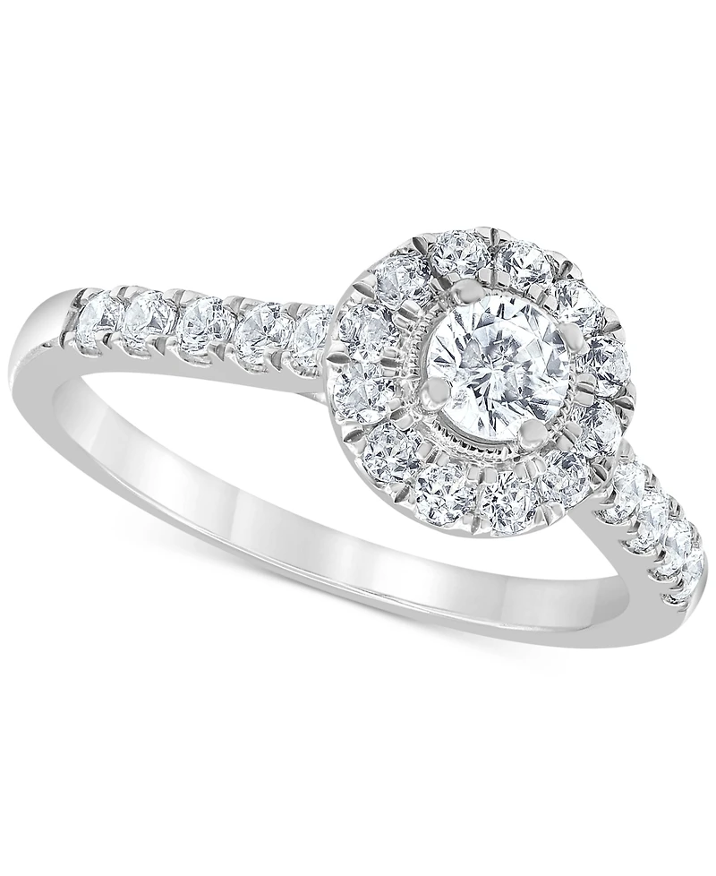 Diamond Halo Bridal Set (1 ct. t.w.) 14k White