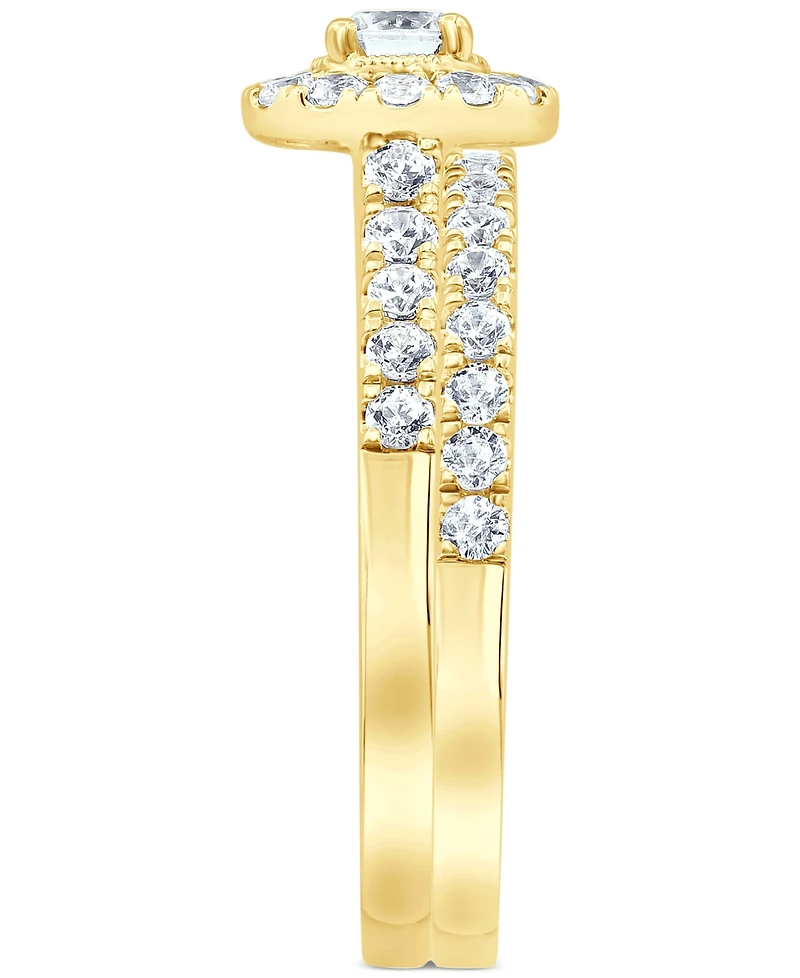 Diamond Halo Bridal Set (1 ct. t.w.) in 14k White, Yellow or Rose Gold