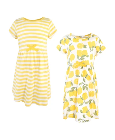 Touched by Nature Big Girls Natural Cotton Dresses Featuring Both Short and Long Sleeves