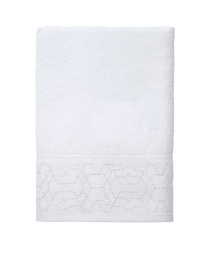 Avanti Serafina Geometric Embroidered Cotton Hand Towel, 16" x 30"