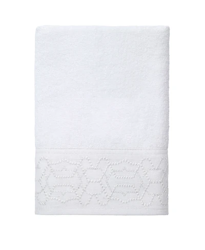 Avanti Serafina Geometric Embroidered Cotton Hand Towel, 16" x 30"