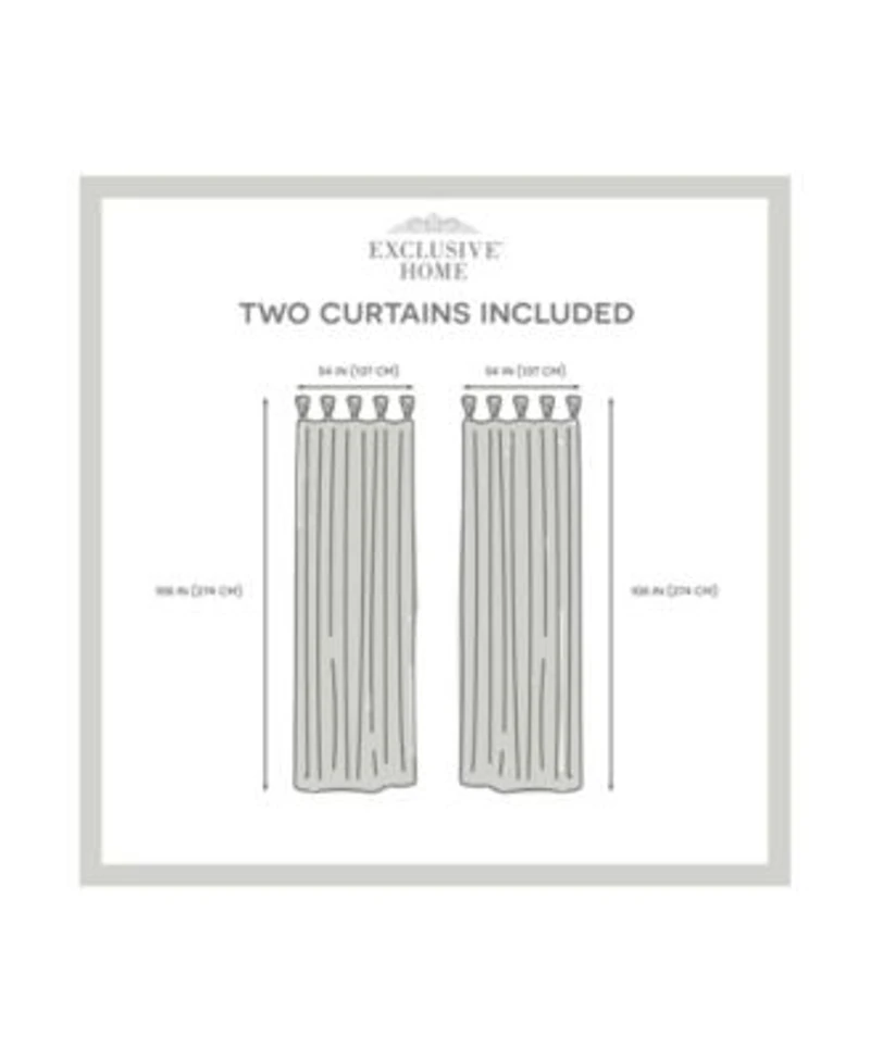 Exclusive Home Curtains Loha Linen Braided Tab Top Curtain Panel Pair