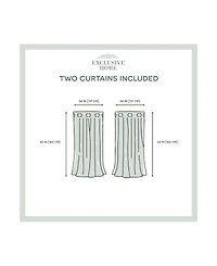 Exclusive Home Curtains Chateau Striped Grommet Top Curtain Panel Pair, 54" x 63"