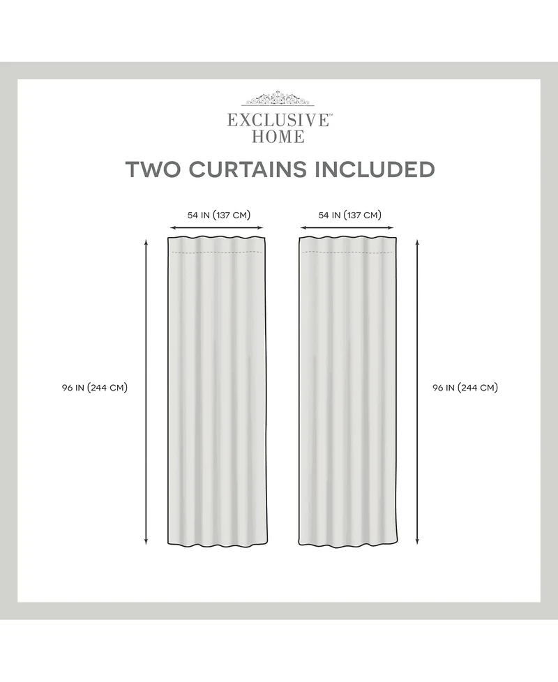 Exclusive Home Curtains Marabel Lined Blackout Hidden Tab Top Curtain Panel Pair, 54" x 96", Set of 2