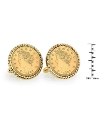 American Coin Treasures Gold-Layered Liberty Nickel Rope Bezel Coin Cuff Links