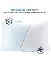 Nestl Heat and Moisture Reducing Ice Silk and Gel Infused Memory Foam 2-Pack Pillow, Standard/Queen