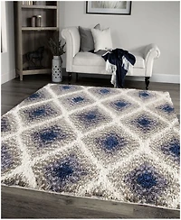 Closeout! Orian Cotton Tail Ikat Diamond Multi 6'7" x 9'6" Area Rug