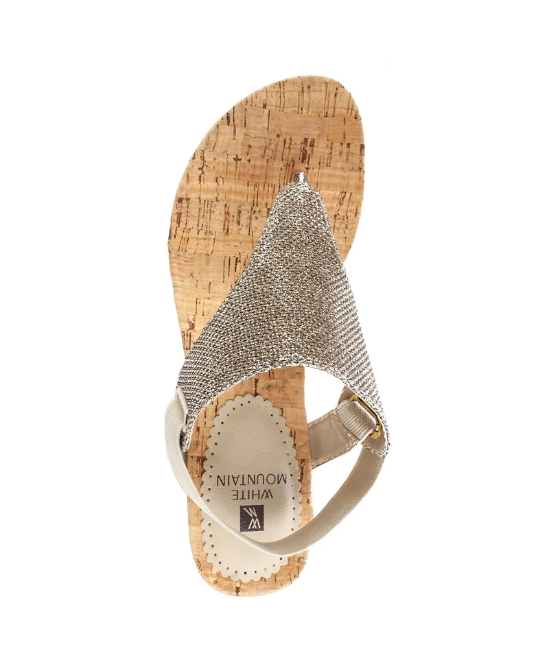 White Mountain Women's All Good Thong Wedge Sandals