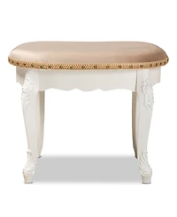 Furniture Gabrielle Traditional French Country Provincial Upholstered Vanity Ottoman