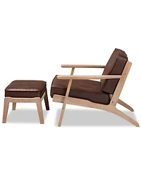 Furniture Sigrid Mid-Century Modern Armchair and Ottoman Set
