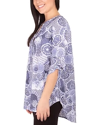 Ny Collection Petite Printed Pintuck Top