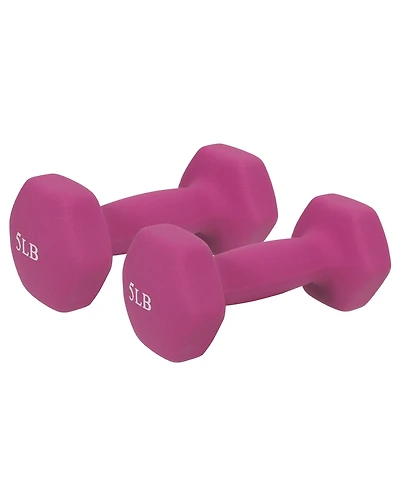 Sunny Health & Fitness Neoprene Dumbbells 5 lbs, Set of 2, Anti-Slip, Anti-Roll