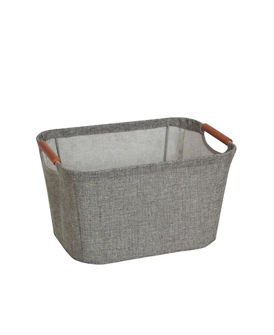 Household Essentials Medium Tapered Soft-Side Storage Bin with Wood Handles