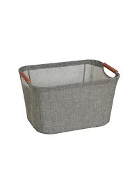 Household Essentials Medium Tapered Soft-Side Storage Bin with Wood Handles
