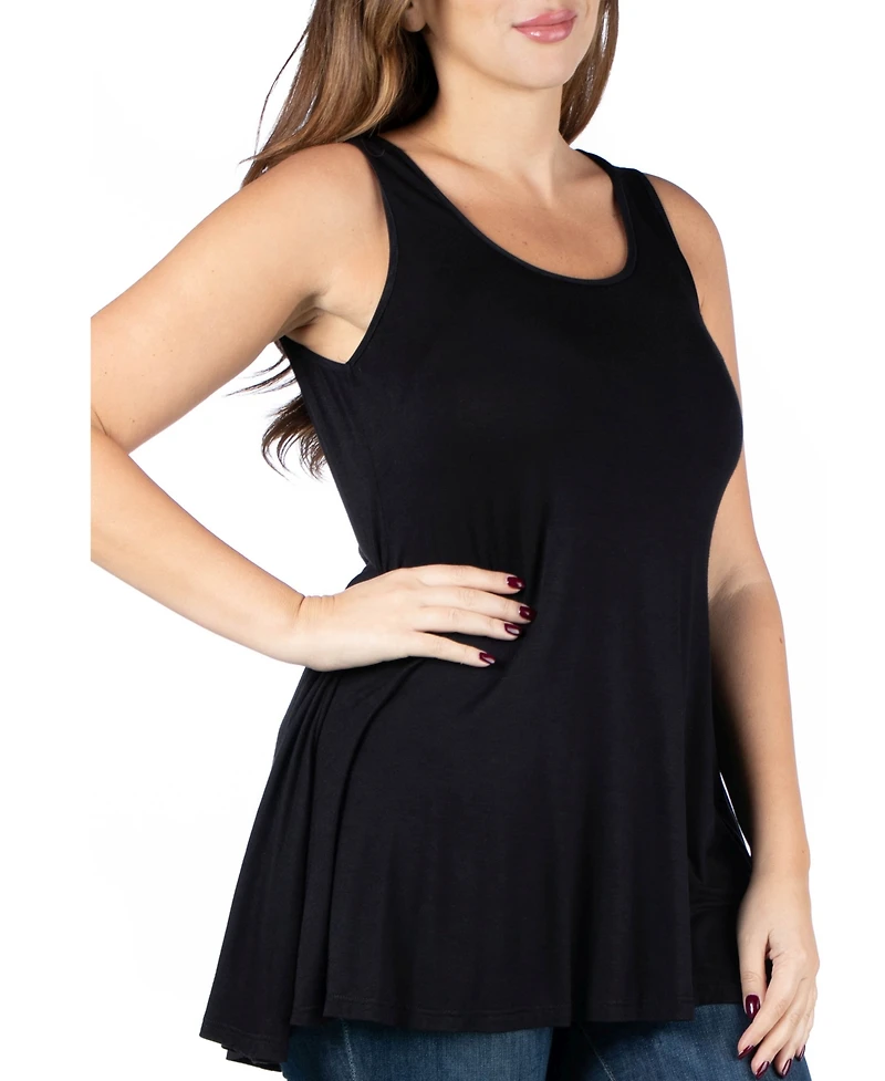 24seven Comfort Apparel Plus Sleeveless Tunic Tank Top