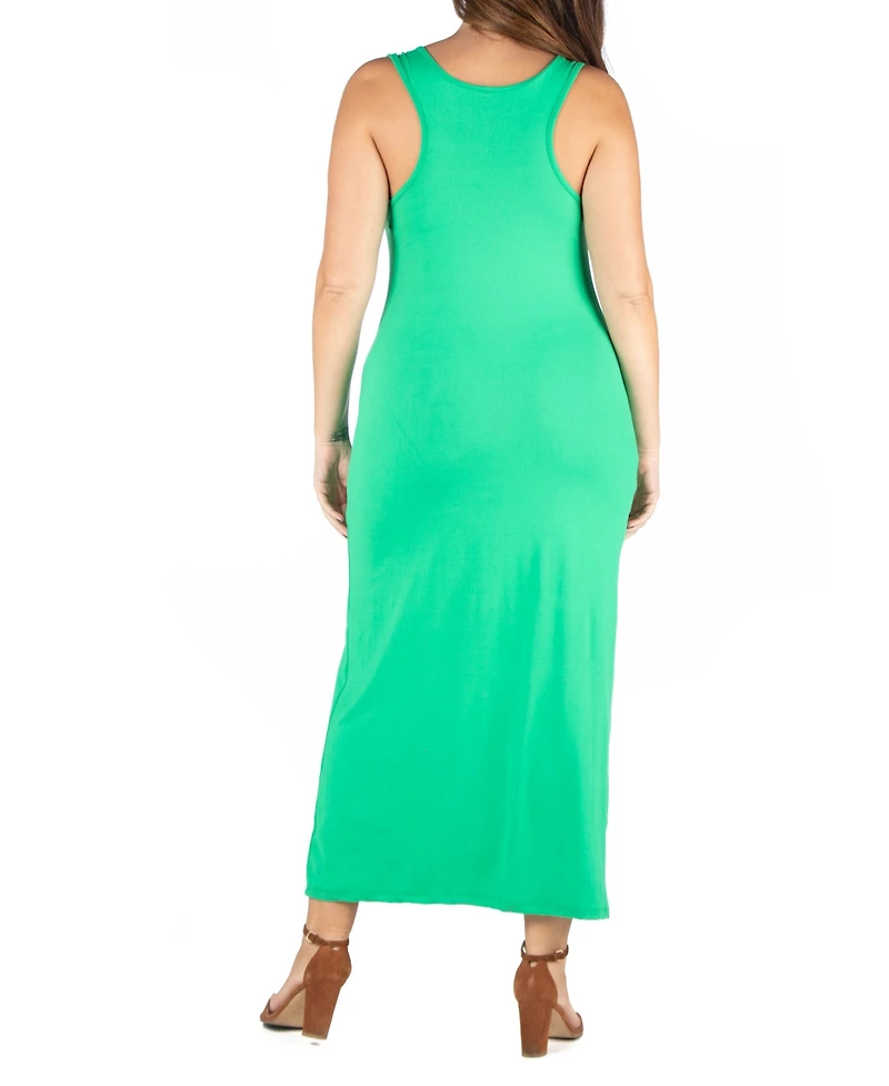 24seven Comfort Apparel Plus Racerback Maxi Dress