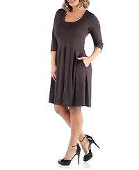 Women's Plus Fit and Flare Dress