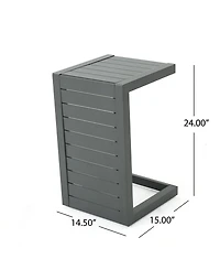 Noble House Cape Coral Outdoor C-shaped Side Table