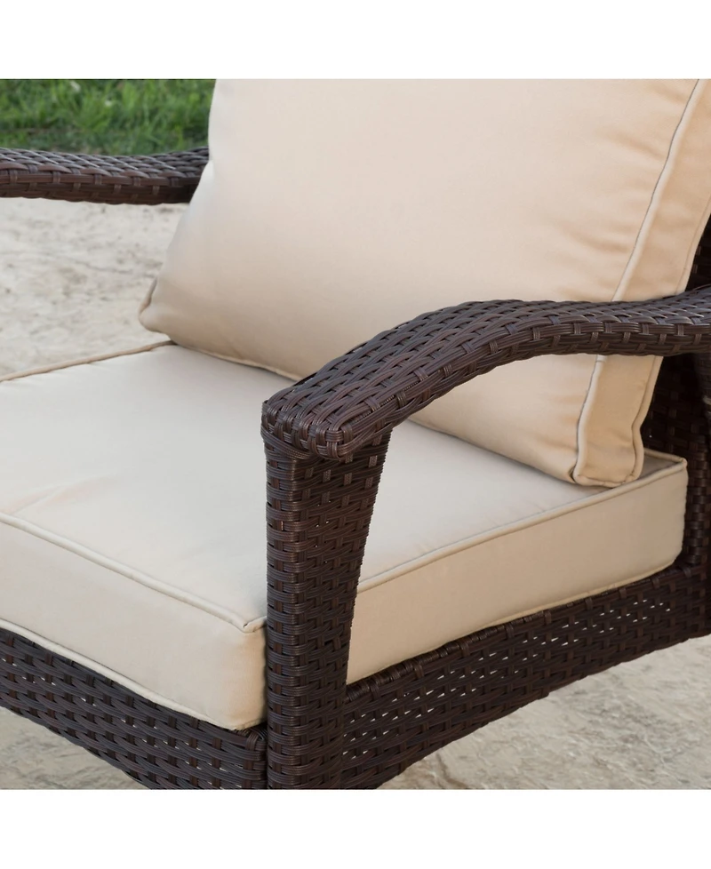 Noble House Bradley 3 Piece Outdoor Chat Set with Cushions