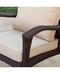 Noble House Bradley 3 Piece Outdoor Chat Set with Cushions