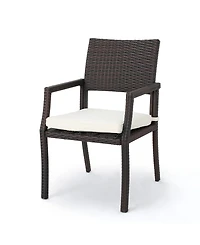 Noble House Rhode Island Outdoor Dining Chairs with Cushions, Set of 2