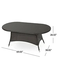Noble House Sambrera Outdoor Oval Dining Table