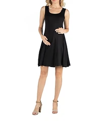 24seven Comfort Apparel A Line Slim Fit and Flare Maternity Dress