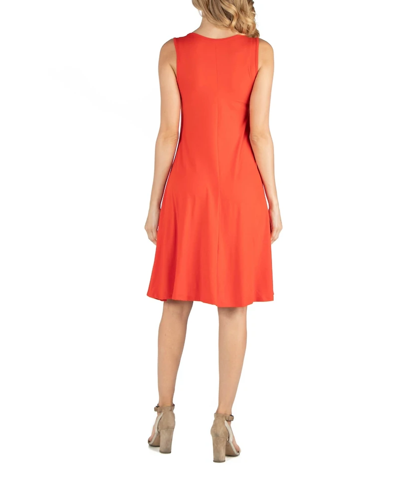 24seven Comfort Apparel A Line Slim Fit and Flare Maternity Dress