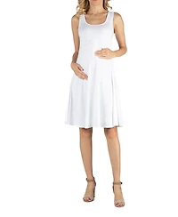 24seven Comfort Apparel A Line Slim Fit and Flare Maternity Dress