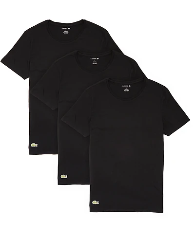 Lacoste Men's 3-Pack Essential Cotton Crew Neck Regular Fit Undershirts
