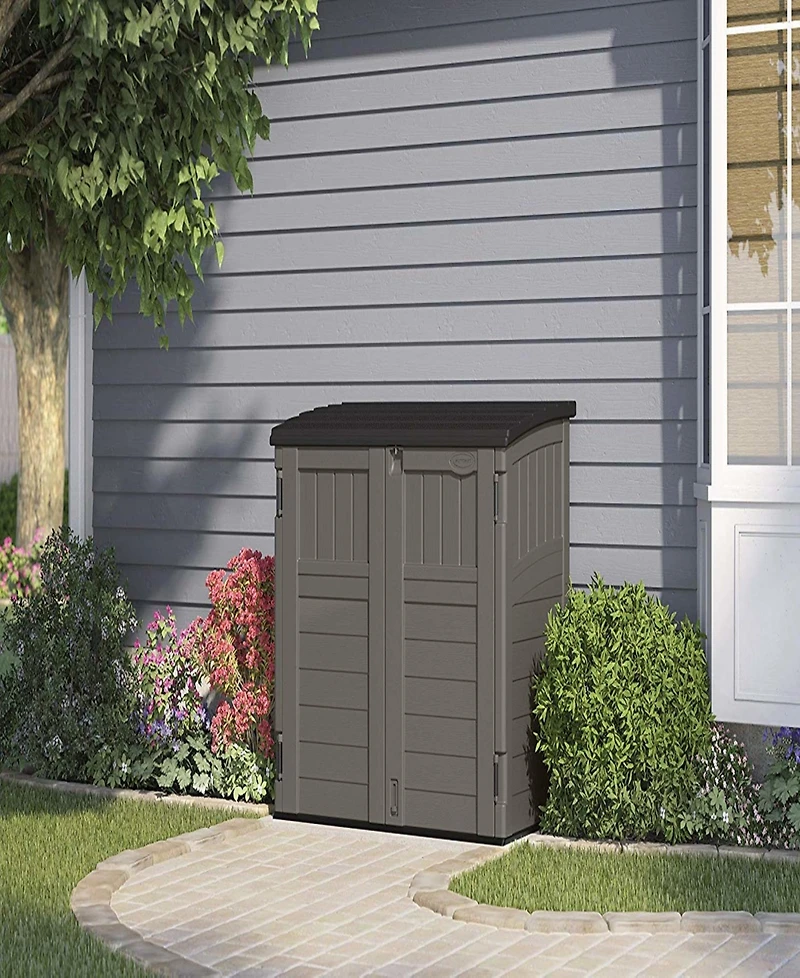 Suncast Horizontal 4 Foot x 2.5 Foot Outdoor/Garden Storage Shed, Stoney Grey