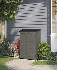 Suncast Horizontal 4 Foot x 2.5 Foot Outdoor/Garden Storage Shed, Stoney Grey