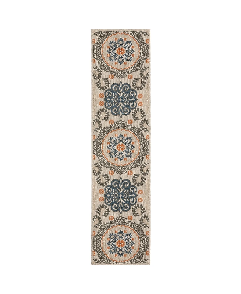 Oriental Weavers Latitude 1903W Gray 1'10" x 7'6" Runner Rug