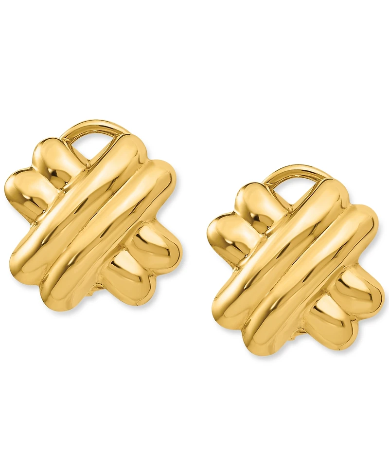 Polished Crisscross Clip-On Earrings