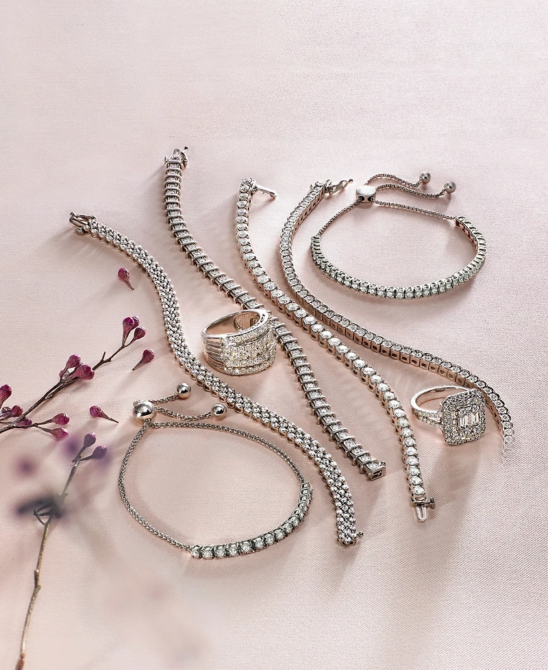 Diamond Illusion Tennis Bracelet (1/2 ct. t.w.) in Sterling Silver (Also available in Yellow or Rose Gold Over Silver)