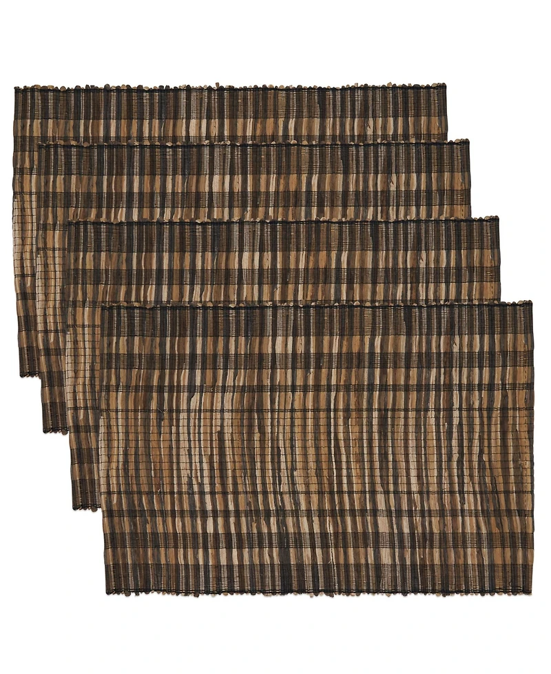 Saro Lifestyle Striped Water Hyacinth Placemat Set of 4