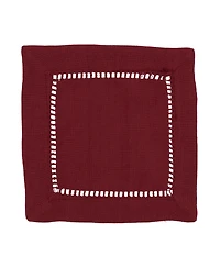 Saro Lifestyle Hemstitched Border Cocktail Napkin Set of 12